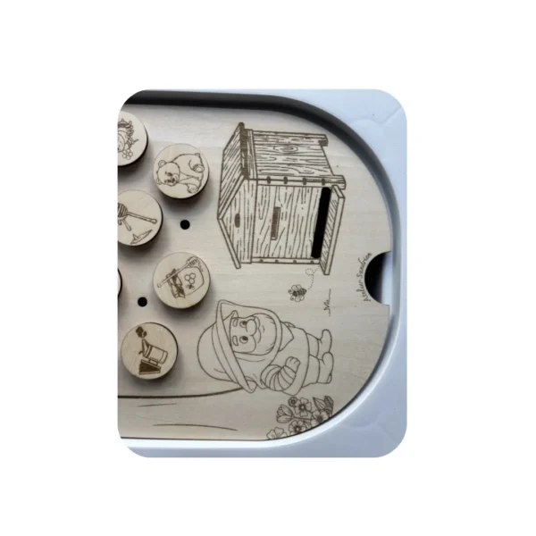 Insert sensoriel en bois - scratch zoom thème abeille