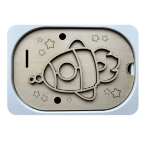 Insert sensoriel en bois -Fusée à remplir