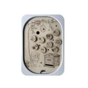 Insert sensoriel en bois - Scratch thème abeille