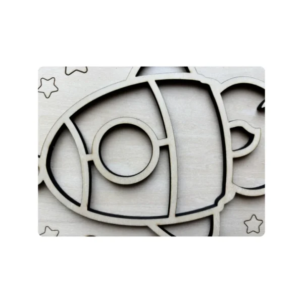 Insert sensoriel en bois -Zoom fusée à remplir