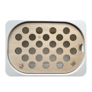 Insert sensoriel en bois à gros trous pompons dès 12 mois