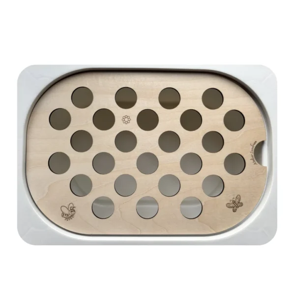 Insert sensoriel en bois à gros trous pompons dès 12 mois