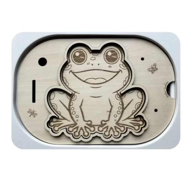 Insert sensoriel en bois - la grenouille à remplir