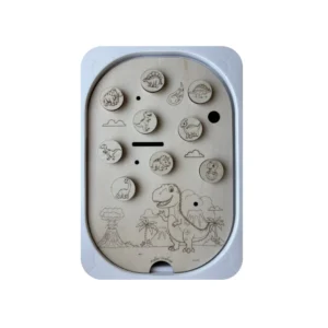 insert sensoriel bois- jetons à scratch thème dinosaures