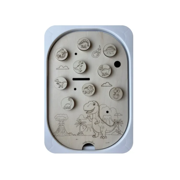 insert sensoriel bois- jetons à scratch thème dinosaures