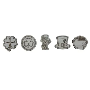 lot de 5 jetons en bois- Saint Patrick - contours